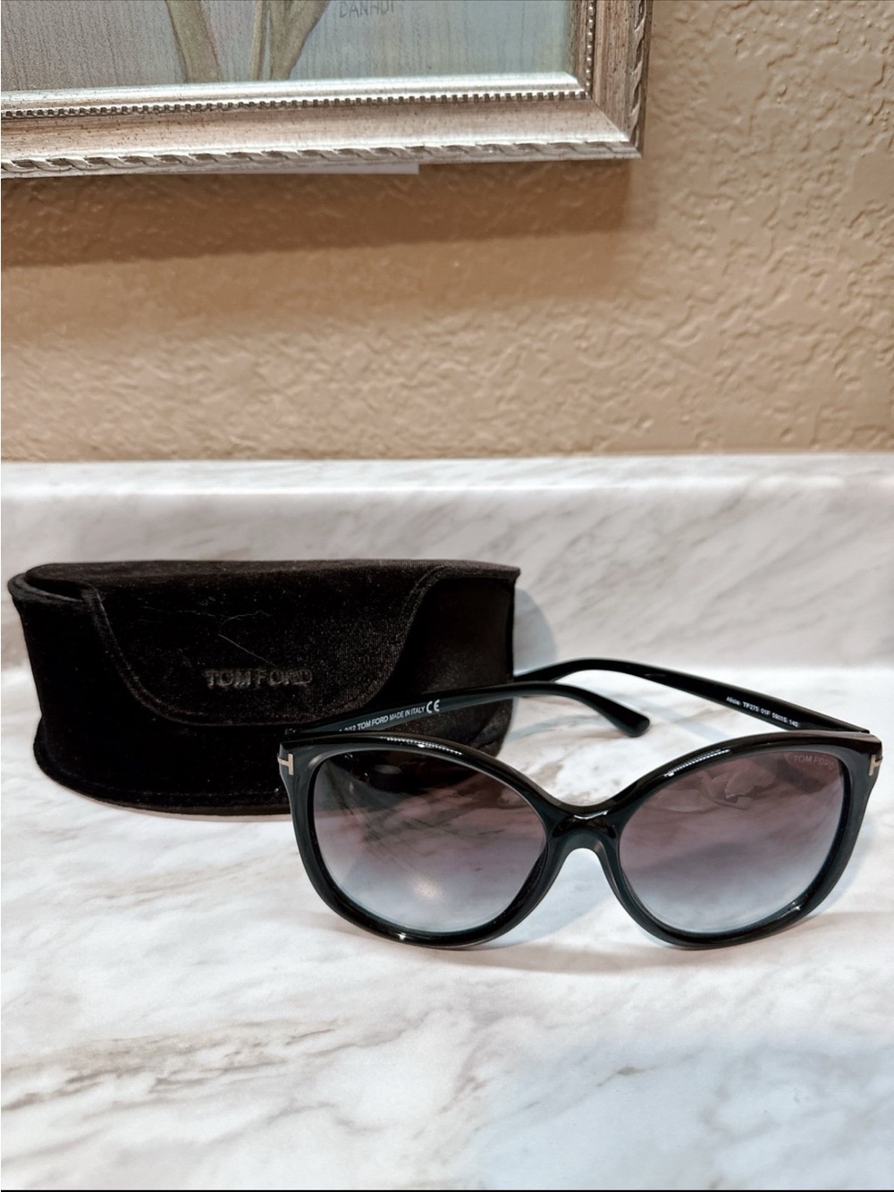 Tom Ford Black Sunglasses with Gray Gradient Lenses